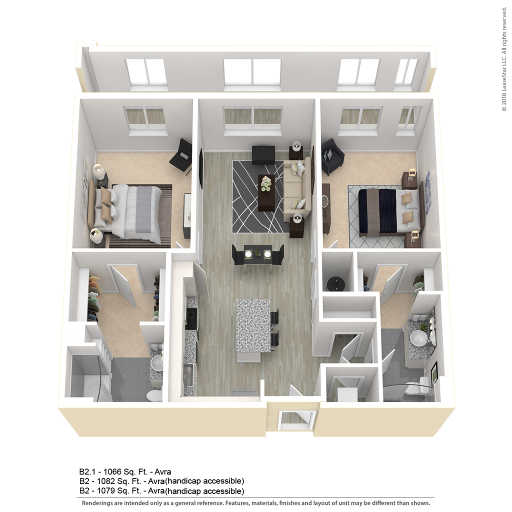 CenterWest Baltimore Two Bedroom Apartment Floor Plan