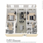 CenterWest Baltimore Two Bedroom Apartment Floor Plan